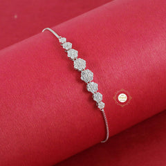 Sparkling Silver Bloom Floral Bracelet (Piece)