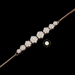 Sparkling Silver Bloom Floral Bracelet (Piece)