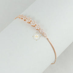 Sparkling Silver Bloom Floral Bracelet (Piece)