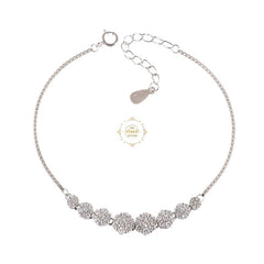 Sparkling Silver Bloom Floral Bracelet (Piece)