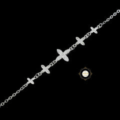 Sparkling Silver Celestial Cross Bracelet
