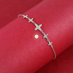 Sparkling Silver Celestial Cross Bracelet