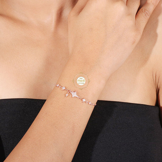 Sparkling Silver Starlit Charm Bracelet