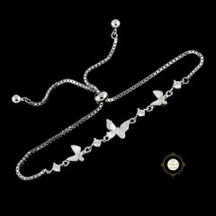 Sparkling Silver Whimsical Butterfly Bracelet