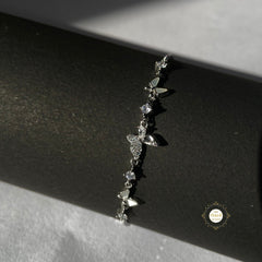 Sparkling Silver Whimsical Butterfly Bracelet