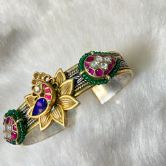 Sterling Silver Gulbahar Peacock Kada (Piece)