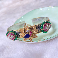 Sterling Silver Gulbahar Peacock Kada (Piece)