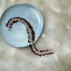 Sterling Silver Natural Garnet Bracelet