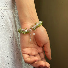 Sterling Silver Natural Peridot Bracelet