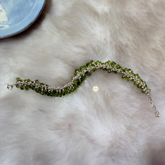 Sterling Silver Natural Peridot Bracelet
