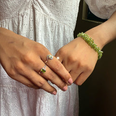 Sterling Silver Natural Peridot Bracelet