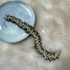 Sterling Silver Natural Labradorite Bracelet