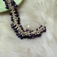 Sterling Silver Natural Amethyst Bracelet