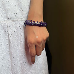 Sterling Silver Natural Amethyst Bracelet