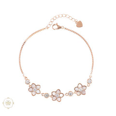 Sparkling Silver Delicate Flower Trail Bracelet