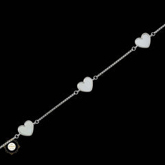 Sterling Silver Sparkling Silver Silver Heart Bracelet