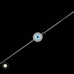 Sterling Silver Sparkling Evil Eye Bracelet