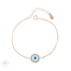 Sterling Silver Sparkling Evil Eye Bracelet