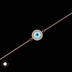 Sterling Silver Sparkling Evil Eye Bracelet