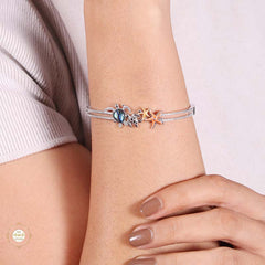 Sterling Silver Sparkling Starfish & Turtle bracelet