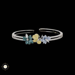 Sterling Silver Sparkling Floral Fant Bracelet