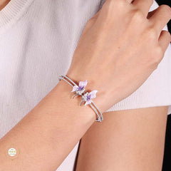 Sterling Silver Sparkling Wings of Grace Bracelet