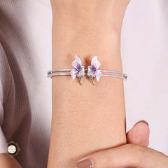 Sterling Silver Sparkling Wings of Grace Bracelet