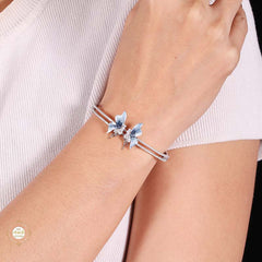 Sterling Silver Sparkling Wings of Grace Bracelet