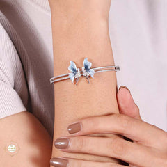 Sterling Silver Sparkling Wings of Grace Bracelet