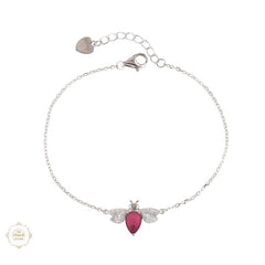 Sterling Silver Sparkling Sweet Bee Delight Bracelet