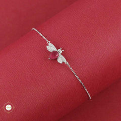 Sterling Silver Sparkling Sweet Bee Delight Bracelet