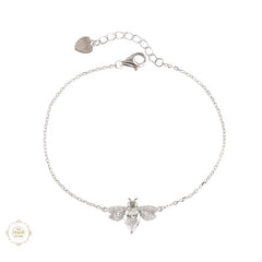 Sterling Silver Sparkling Sweet Bee Delight Bracelet