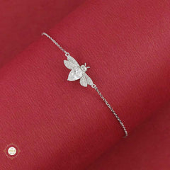 Sterling Silver Sparkling Sweet Bee Delight Bracelet