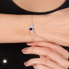 Sterling Silver Sparkling Sweet Bee Delight Bracelet