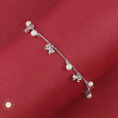 Sterling Silver Sparkling Pearl Stone Bracelet