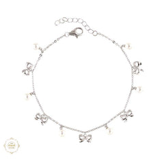 Sterling Silver Sparkling Pearl Stone Bracelet