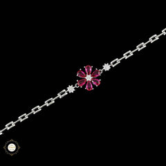 Sterling Silver Sparkling Flower bracelet