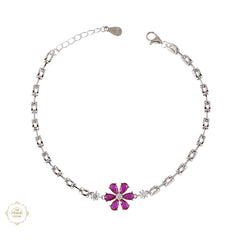 Sterling Silver Sparkling Flower bracelet