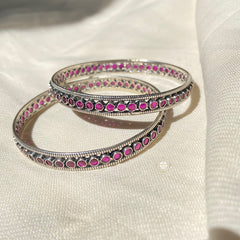 Sterling Silver Stone Bangle