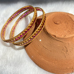 Sterling Silver Dilkash Ruby Bangle