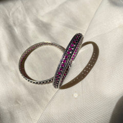 Sterling Silver Dilkash Ruby Bangle
