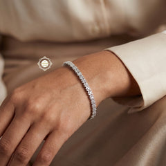 Sparkling Silver Shimmer Stone Bracelet