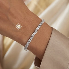 Sparkling Silver Shimmer Stone Bracelet