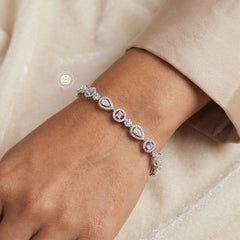 Sparkling Silver Loop of Light Bracelet