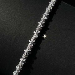 Sparkling Silver Floral Radiance Bracelet