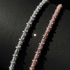 Sparkling Silver Floral Radiance Bracelet