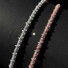 Sparkling Silver Floral Radiance Bracelet