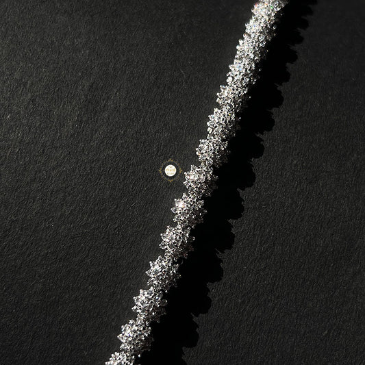 Sparkling Silver Bloom Elegance Bracelet