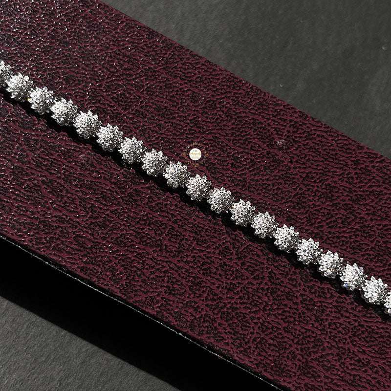 Sparkling Silver Bloom Elegance Bracelet