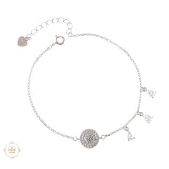 Sterling Silver Sparkling Drop Chain Bracelet